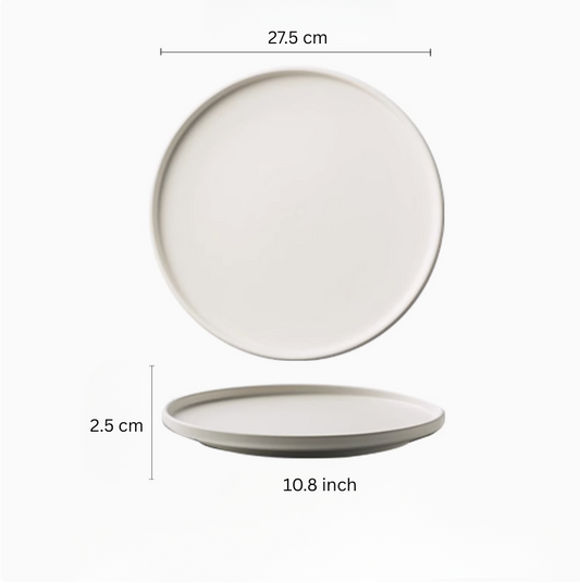 White porcelain flat plate, big 10.8 inch 27.5cm β Simple Palette Singapore