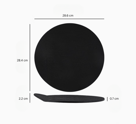 Black flat dessert plate, medium 11.5 inch 28.6cm – Simple Palette Singapore