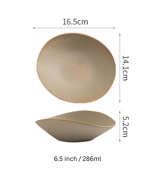 Clay Series tan deep plate, small 6.5 inch β Simple Palette Singapore