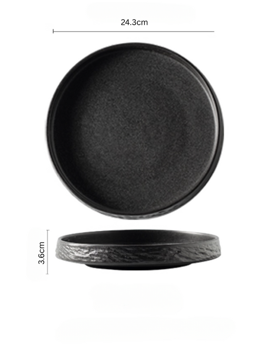 Black Deep Plate 24 cm / 9.5-inch by Simple Palette Singapore – dramatic dinner presentation, western mains