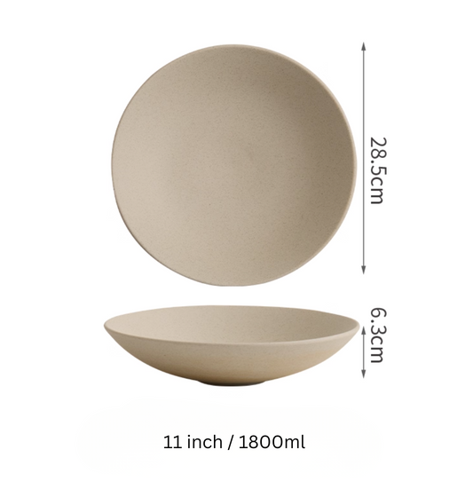 Simple Palette Deep Plate β Clay Series, top view, 22cm wide ceramic plate
