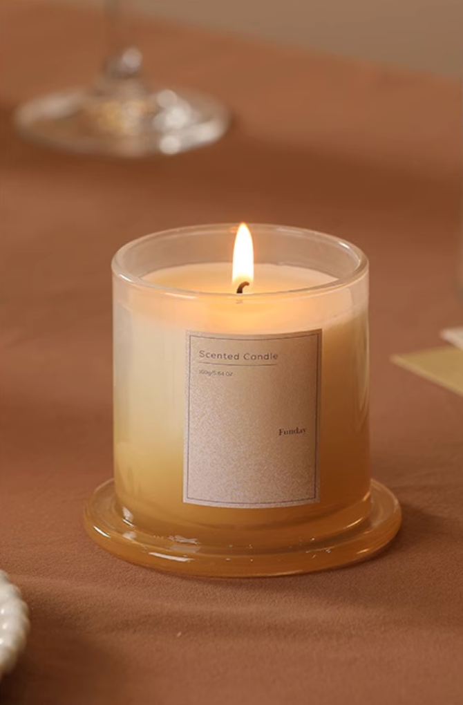3-layer bean wax scented candle in bell glass, photo 4 β Simple Palette Singapore
