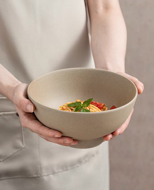 Clay Series tan soup bowl 7 inch, photo 2 – Simple Palette Singapore