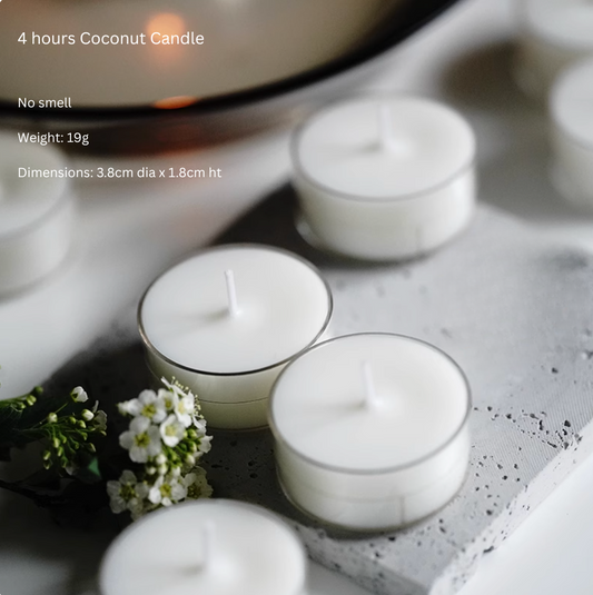 Plant-based coconut oil candle, 4hrs pack of 10 – Simple Palette Singapore