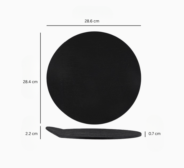 Black flat dessert plate, medium 11.5 inch 28.6cm – Simple Palette Singapore