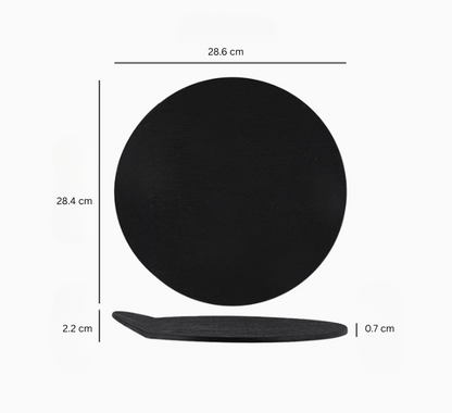 Black flat dessert plate, medium 11.5 inch 28.6cm – Simple Palette Singapore