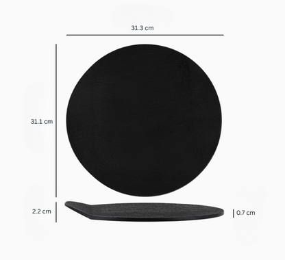 Black flat dessert plate, big 12.25 inch 31.3cm – Simple Palette Singapore