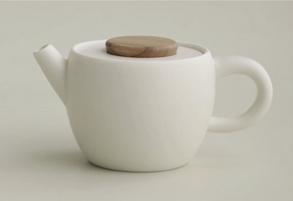 Wabi Sabi ceramic teapot with wooden lid, photo 4 – Simple Palette Singapore