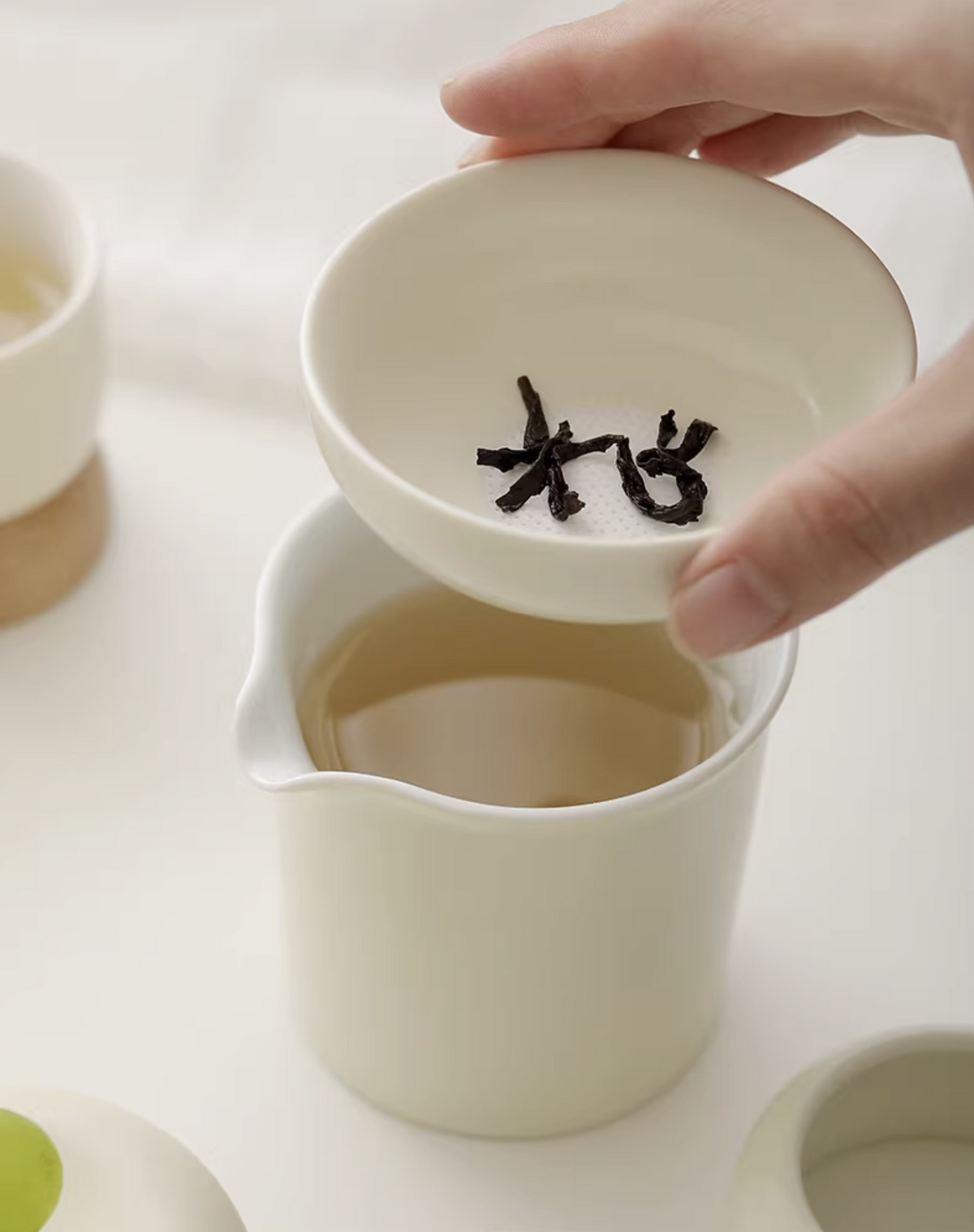 Wabi Sabi ceramic tea filter with strainer, photo 4 – Simple Palette Singapore