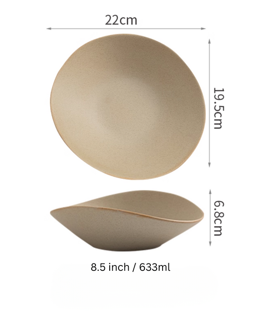 Clay Series tan deep plate, big 8.5 inch – Simple Palette Singapore