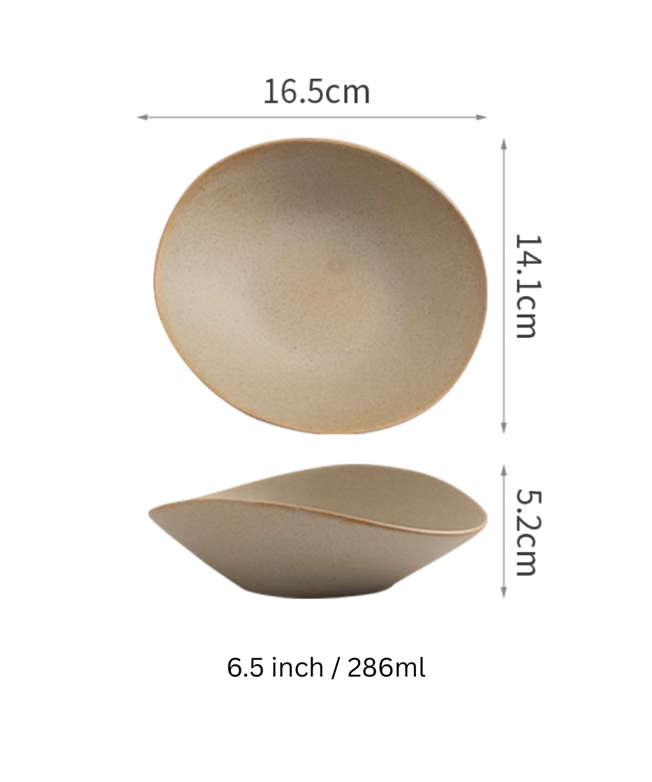 Clay Series tan deep plate, small 6.5 inch – Simple Palette Singapore