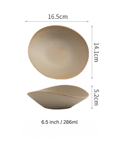 Clay Series tan deep plate, small 6.5 inch – Simple Palette Singapore