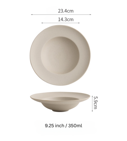 Clay Series straw hat bowl in neutral ceramic, photo 7 – Simple Palette Singapore
