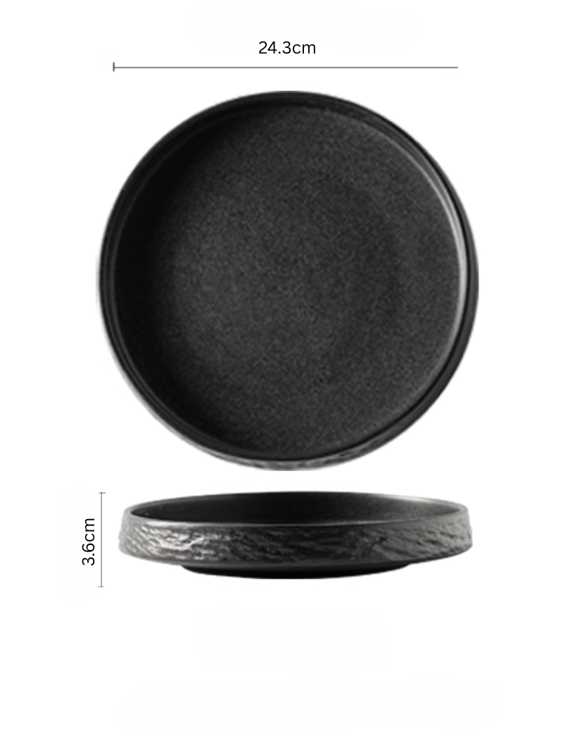 Black Deep Plate 24 cm / 9.5-inch by Simple Palette Singapore – dramatic dinner presentation, western mains