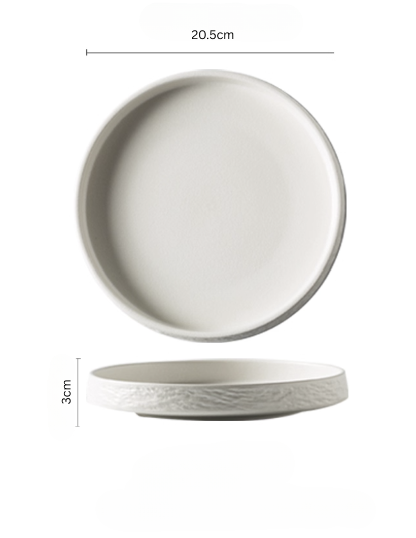 White Deep Plate 20.5 cm – compact size, high-fired porcelain, bowl for curry, ramen, Singapore home dining