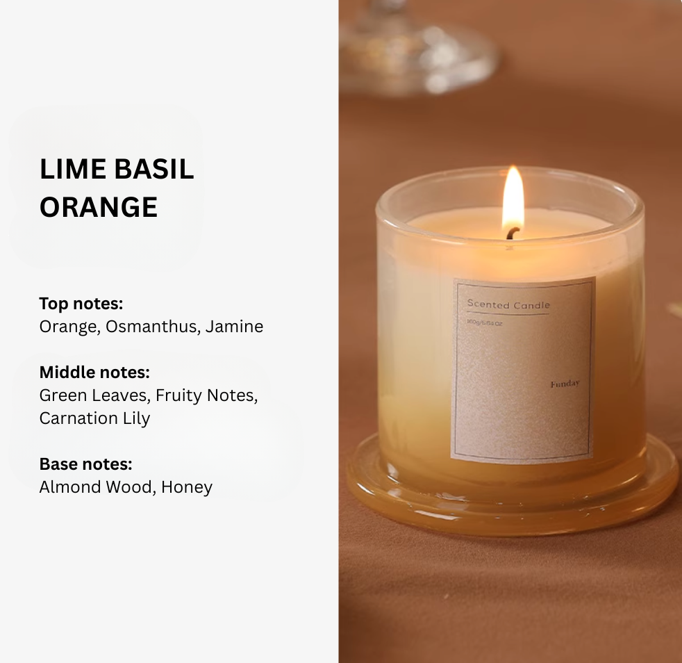Lime Basil Orange 3-layer scented candle, fragrance notes – Simple Palette Singapore