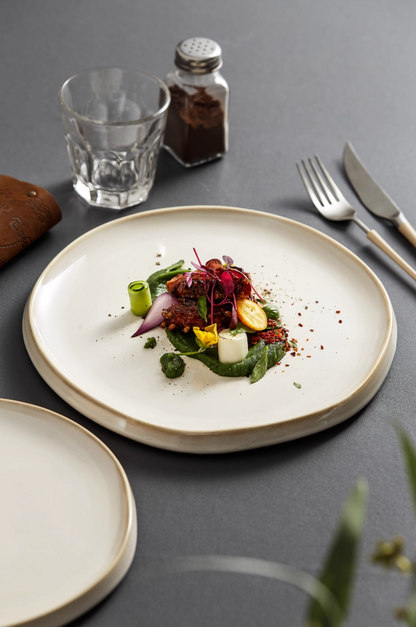 Irregular-shaped glossy porcelain flat plate, photo 2 – Simple Palette Singapore