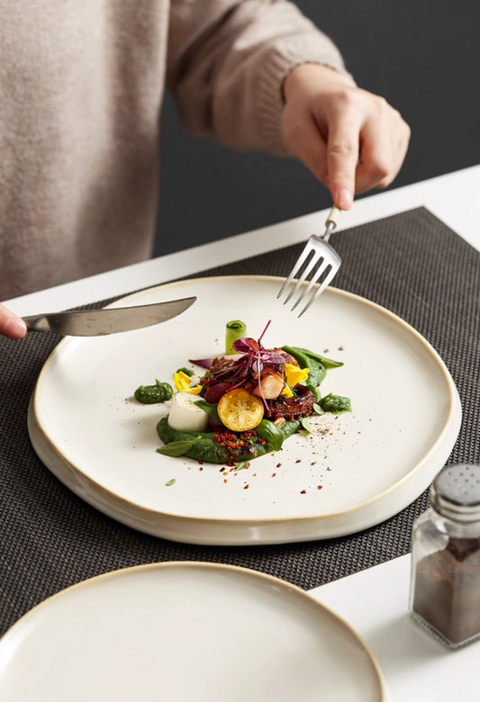 Irregular-shaped glossy porcelain flat plate, photo 3 – Simple Palette Singapore
