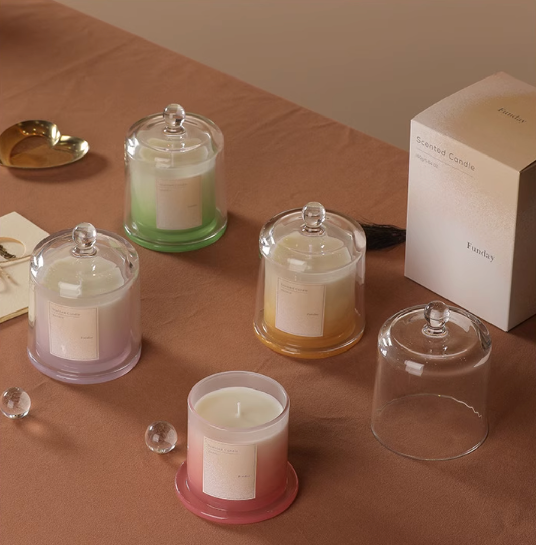 3-layer bean wax scented candle in bell glass, photo 3 – Simple Palette Singapore