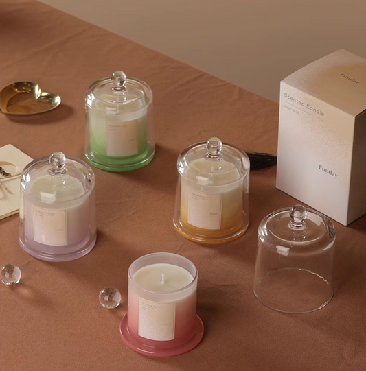 3-layer bean wax scented candle in bell glass, photo 3 – Simple Palette Singapore