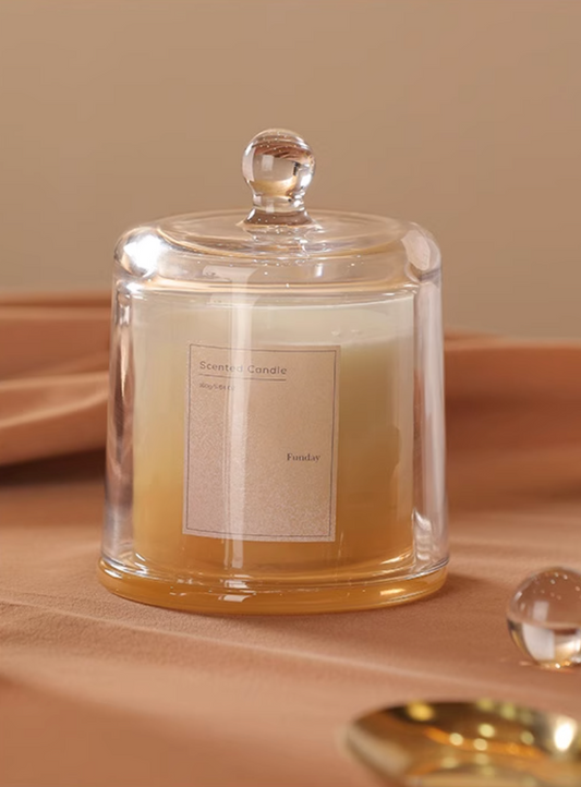 3-layer bean wax scented candle in bell glass, photo 2 – Simple Palette Singapore