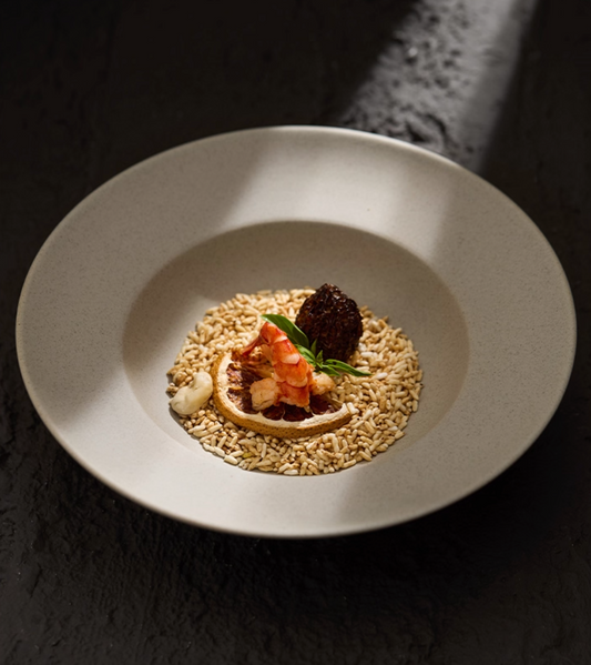 Clay Series straw hat bowl in neutral ceramic, photo 2 – Simple Palette Singapore
