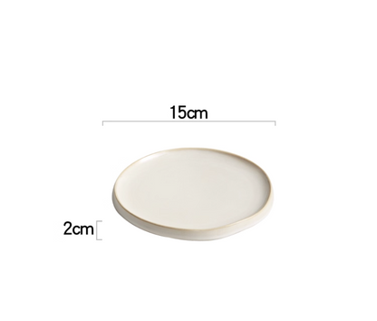Irregular-shaped porcelain flat plate, small 6 inch – Simple Palette Singapore