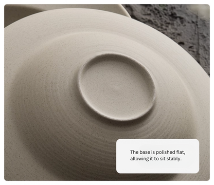 Clay Series straw hat bowl in neutral ceramic, photo 6 – Simple Palette Singapore