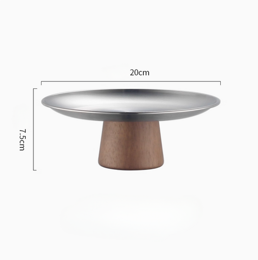 Medium serving platter stand 20cm stainless steel perfect for restaurant and café use artisanal quality