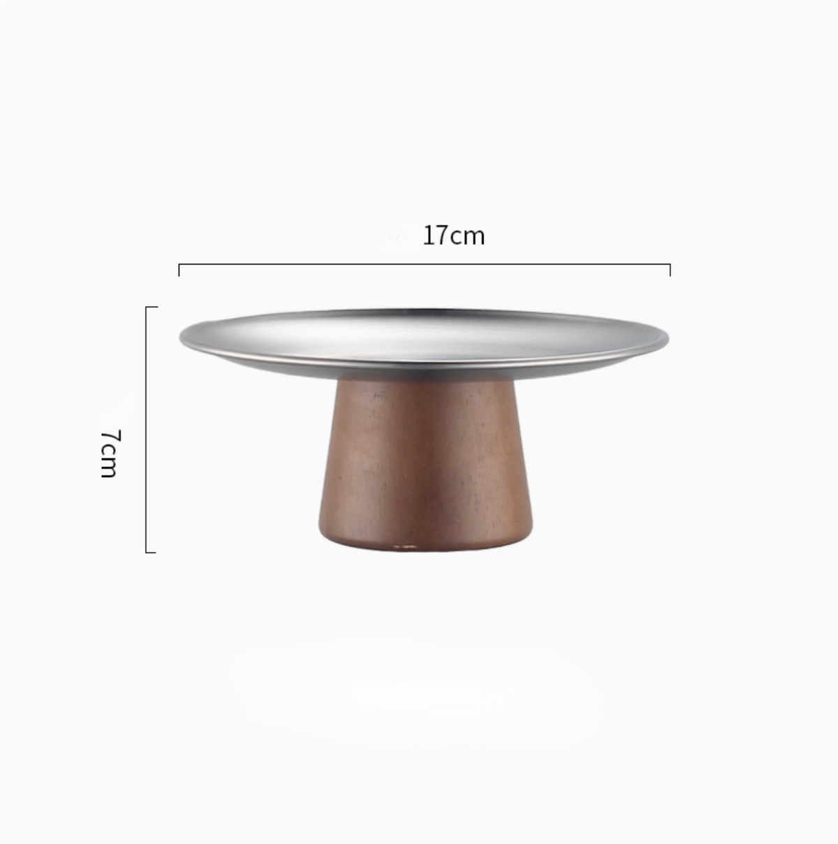 Stainless steel serving platter stand small size 17cm height handcrafted artisanal dinnerware Simple Palette Singapore